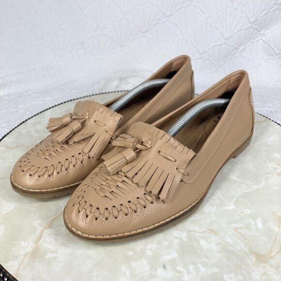 Sofft Loafers Womens Size 8.5 Tan Basket Weave Leather Slip On Comfort Shoes New - Picture 5 of 13